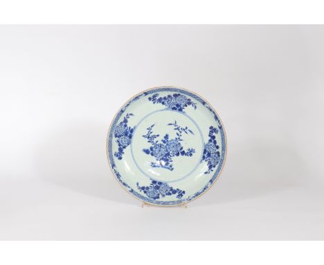 China dish white blue 18th - Sizes: D=320mm - Weight (K): 1,13kg - Condition: at first glance - good condition - no restorati
