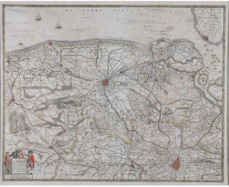 Map of North Flanders - Sizes: Cadre L=770mm H=670mm CARTE L=530mm H=430mm - Weight (K): 4,5kg - Condition: at first glance -