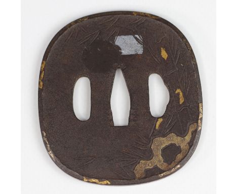 JAPAN EDO period (1603 - 1868) Iron tsuba and inlays Provenance: Gaston-Louis Vuitton Collection. This piece is referenced in