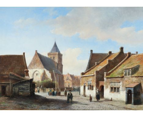 Kasparus KARSEN (1810-1896) "animated landscape" signed and dated 1873 - Sizes: Cadre L=880mm H=700mm peinture L=600mm H=430m