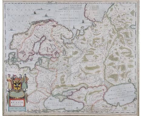 Hendrick II HONDIUS (c.1597-c.1651) map of Russia Novissima Tabula - Sizes: Cadre L=790mm H=710mm carte L=570mm H=490mm - Wei