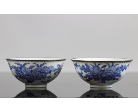 China, Pair of porcelain bowls, Guangxu mark and period - Sizes: D =125mm H =64mm - Weight (K): 0,144kg - Condition: Small bl