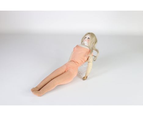 Antique porcelain head doll - Sizes: H=380mm L=110mm - Weight (K): 0,375kg - Condition: at first glance - patina of use - nor