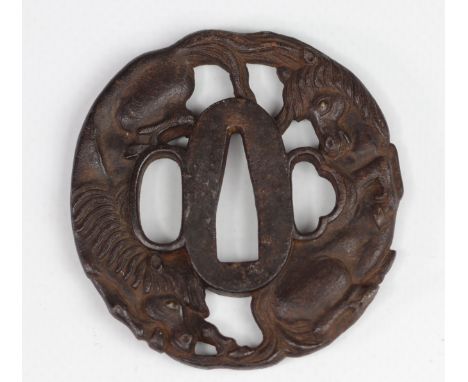 JAPAN EDO Period (1603 - 1868) Tsuba Provenance: Gaston-Louis Vuitton Collection. This piece is referenced in the book â€œThe