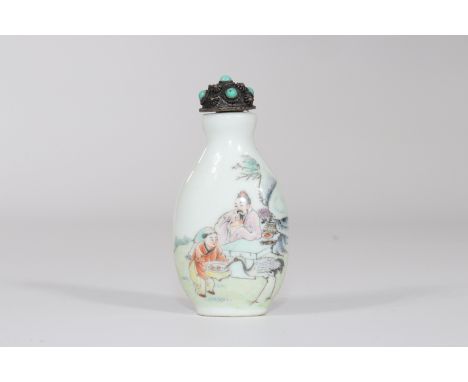 China porcelain snuff box decorated with a shepherd - Sizes: L=70mm l=35mm - Weight (K): 0,041kg - Condition: at first glance