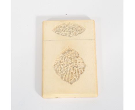 China finely carved canton card box - Sizes: L=115mm l=75mm - Weight (K): 0,089kg - Condition: at first glance - good conditi