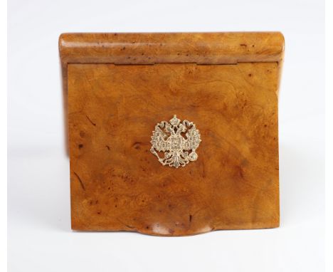 Russia magnifying glass box decorated with a double-headed golden eagle "old Russia New York" - Sizes: H=18mm L=90mm l=85mm -