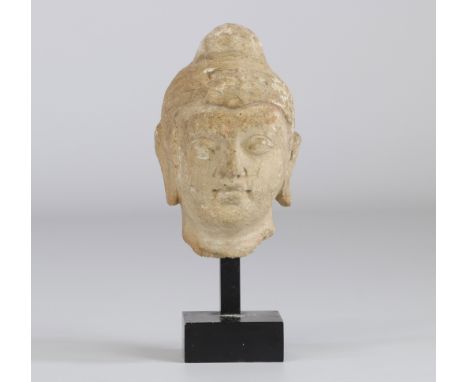 Head of Buddha Gandhara in stucco fragment - Indogrec - 1st century BC - Sizes: H=135mm L=85mm - Weight (K): 0,8kg - Conditio