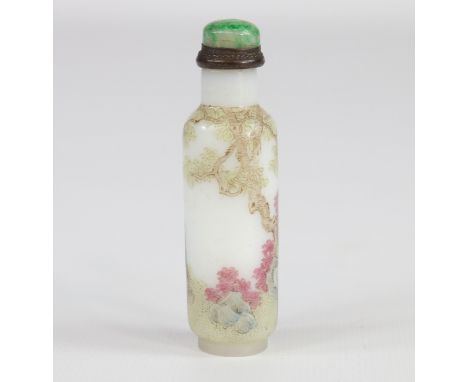 Chinese marked opaline snuffbox - Sizes: H=75mm D=25mm - Weight (K): 0,035kg - Condition: at first glance - good condition - 