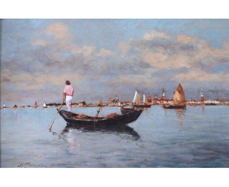 Neapolitan painting unidentified signature - Sizes: Cadre L=585mm H=460mm Peinture L=345mm H=220mm - Weight (K): 4,7kg - Cond
