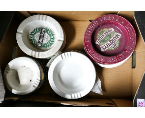 A collection of Wade Advertising Pub Ashtrays .These items were removed from the archives of the Wade factory and are possibl