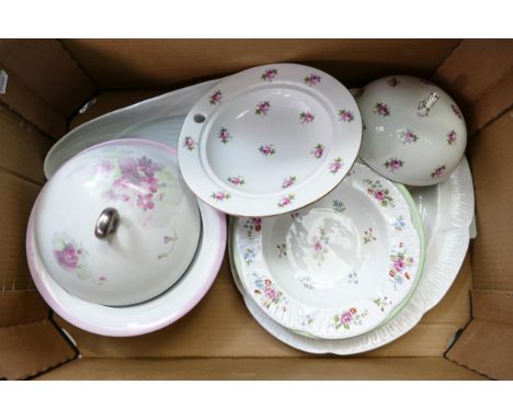 A collection of Shelley , Wileman &amp; Co to inlcude dainty oval platter, regent lidded tureen, heated lidded muffin dish et