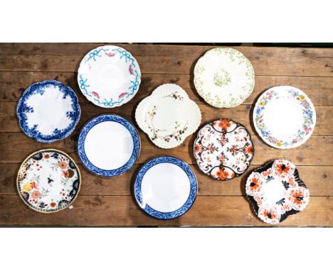 Ten Wileman and Shelley bread and butter plates. Various shapes and designs ( 1 tray) 