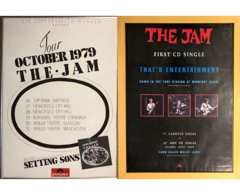 THE JAM FRAMED. Two items to include a framed promotional poster for The Jam's 'First CD Single' That's Entertainment to meas