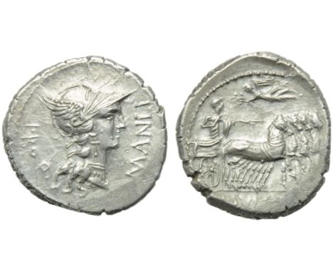 L. Manlius Torquatus for L. Cornelius Sulla Felix, Denarius, Mint moving with Sulla, 82 BC; AR (g 3,93; mm 19; h 2); Helmeted