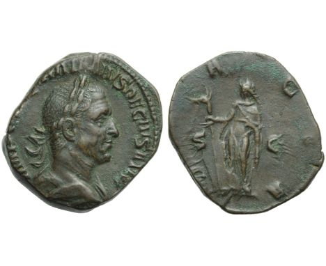 Trajan Decius (249-251), Sestertius, Rome, AD 249-251; AE (g 17,87; mm 28; h 12); IMP C [M Q TRA]IANV[S D]ECIVS AVG, laureate