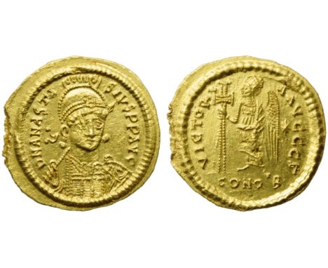 Ostrogoths, Theoderic (493-526), Solidus struck in the name of Anastasius (491-518), Rome, AD 493-518; AV (g 4,47; mm 22; h 6