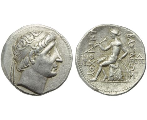 Seleucid Kings of Syria, Antiochos I Soter (281-261), Tetradrachm, Seleukeia on the Tigris,  c. 281-261 BC; AR (g 17,07; mm 2