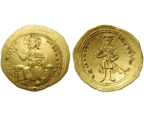 Isaac I Comnenus (1057-1059), Nomisma Histamenon (scyphate), 1057-1059; AV (g 4,39; mm 26; h 6); +IhS XIS R?X R?gNANTIhm, fig