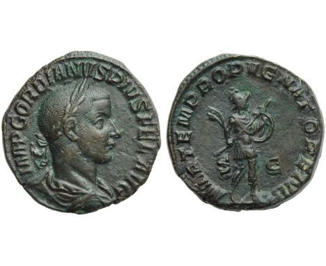 Gordian III (238-244), Sestertius, Rome, AD 243-244; AE (g 19,25; mm 19; h 1); IMP GORDIANVS PIVS FEL AVG, laureate, draped a