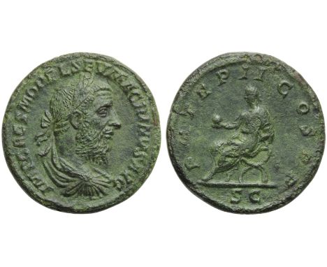 Macrinus (217-218), Sestertius, Rome, December AD 217; AE (g 18,36; mm 31; h 12); IMP CAES M OPEL SEV MACRINVS AVG, laureate,