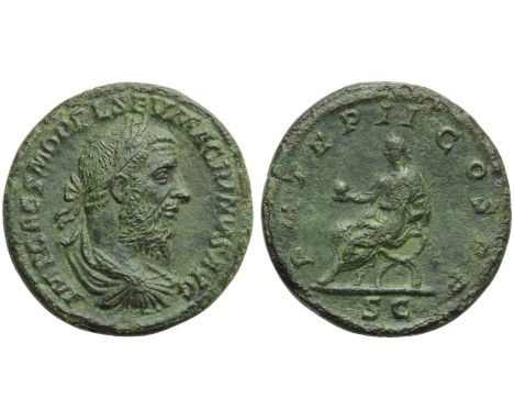 Macrinus (217-218), Sestertius, Rome, December AD 217; AE (g 18,36; mm 31; h 12); IMP CAES M OPEL SEV MACRINVS AVG, laureate,