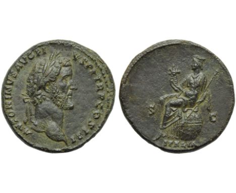 Antoninus Pius (138-161), Sestertius, Rome, AD 143-144; AE (g 26,38; mm 33; h 1); ANTONINVS AVG PI - VS P P TR P COS III, lau
