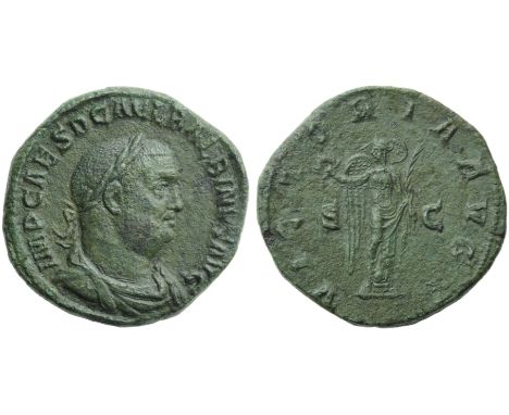 Balbinus (238), Sestertius, Rome, April - June AD 238; AE (g 24,57; mm 30; h 12); IMP CAES D CAEL BALBINVS AVG, laureate, dra