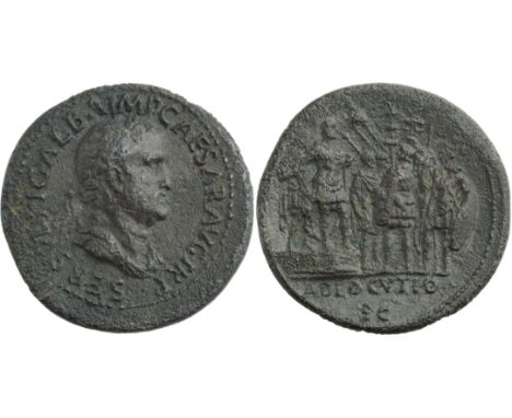 Galba (68-69), Sestertius, Rome, December AD 68; AE (g 24,40; mm 32; h 6); SER SVLPI GALBA IMP CAESAR AVG TR P, laureate and 