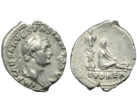 Vespasian (69-79), Denarius, Rome, AD 69-70; AR (g 3,37; mm 20; h 5); IMP CAESAR VESPASIA[NVS AVG], laureate head r., Rv. Jud