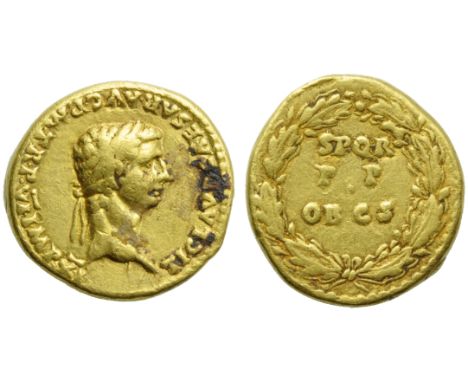 Claudius (41-54), Aureus, Rome, AD 46-47; AV (g 7,83; mm 18; h 4); TI CLAVD CAESAR AVG P M TR P VI IMP XI, laureate head r., 