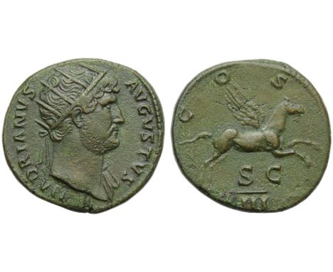 Hadrian (117-138), Dupondius, Rome, AD 125-128; AE (g 12,25; mm 26; h 6); HADRIANVS - AVGVSTVS, radiate bust r., drapery on l