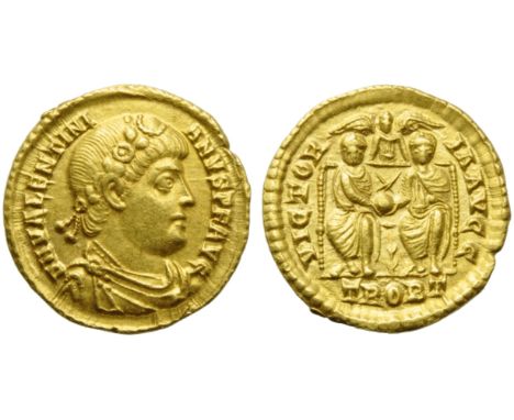 Valentinian I (364-375), Solidus, Treveri, AD 367-375; AV (g 4,43; mm 21; h 6); D N VALENTINI - ANVS P F AVG, diademed, drape