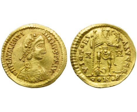 Burgundians or Franks, Uncertain King, Solidus struck in the name of Valentinian III (425-455), Uncertain Gallic mint, after 