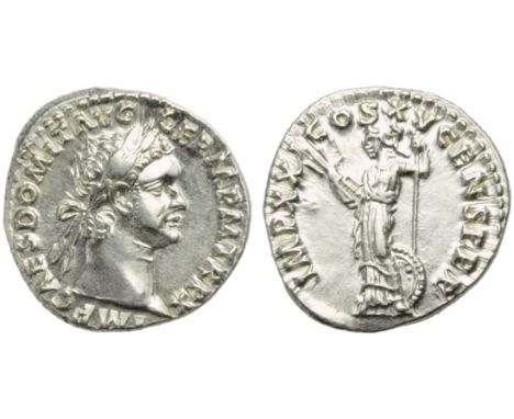 Domitian (81-96), Denarius, Rome, AD 90-91; AR (g 3,72; mm 18; h 6); IMP CAES DOMIT AVG  - GERM P M TR P X, laureate head r.,