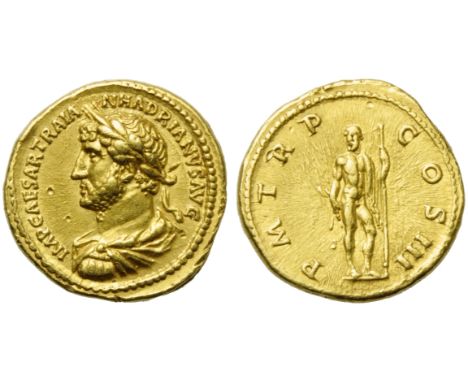 Hadrian (117-138), Aureus, Rome, AD 119-122; AV (g 7,19; mm 19; h 6); IMP CAESAR TRAIA - N HADRIANVS AVG, laureate, draped an