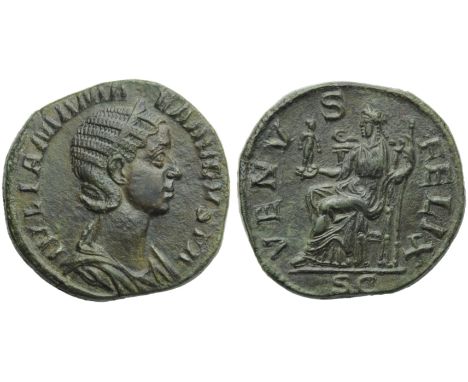 Julia Mamaea (Severus Alexander, 222-235), Sestertius, Rome, 222-235 d.C.; AE (g 16,52; mm 29; h 12); IVLIA MAMA - EA AVGVSTA