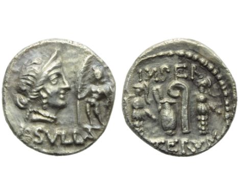 L. Cornelius Sulla Felix, Denarius, Mint moving with Sulla, 84-83 BC; AR (g 3,32; mm 17; h 1); Head of Venus r., wearing diad