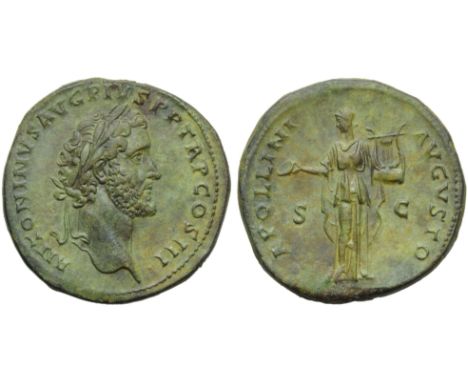 Antoninus Pius (138-161), Sestertius, Rome, AD 140-144; AE (g 24,81; mm 33; h 6); ANTONINVS AVG PIVS P P TR P COS III, laurea