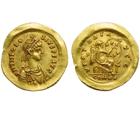 Theodosius II (408-450), Semissis, Constantinople, AD 439; AV (g 2,25; mm 18; h 6); D N THEODO - SIVS P F AVG, diademed and d