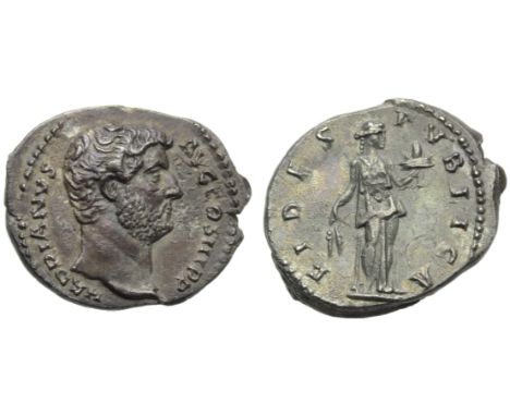 Hadrian (117-138), Denarius, Rome, AD 134-138; AR (g 3,54; mm 17; h 7); HADRIANVS - AVG COS III P P, bare head r., Rv. FIDES 