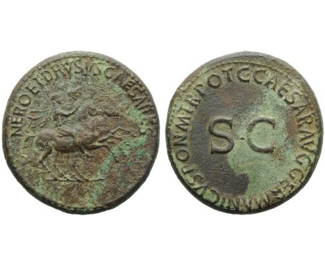 Nero and Drusus Caesares (Gaius, 37-41), Dupondius, Rome, AD 37-38; AE (g 16,31; mm 29; h 6); NERO ET DRVSVS CAESARES, Nero a