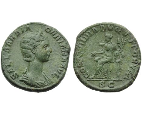 Orbiana (Severus Alexander, 222-235), Sestertius, Rome, AD 225-227; AE (g 20,90; mm 30; h 12); SALL BARBIA - ORBIANA AVG, dia