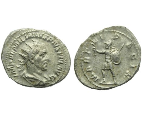 Aemilian (253), Antoninianus, Rome, AD 253; AR (g 4,58; mm 24; h 12); IMP AEMILIANVS PIVS FEL AVG, radiate, draped and cuiras