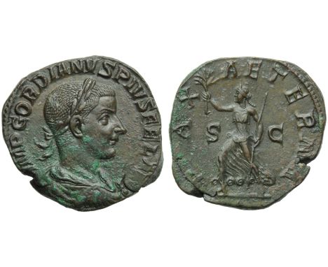 Gordian III (238-244), Sestertius, Rome, AD 241-243; AE (g 17,12; mm 31; h 12); IMP GORDIANVS PIVS FEL AVG, laureate, draped 