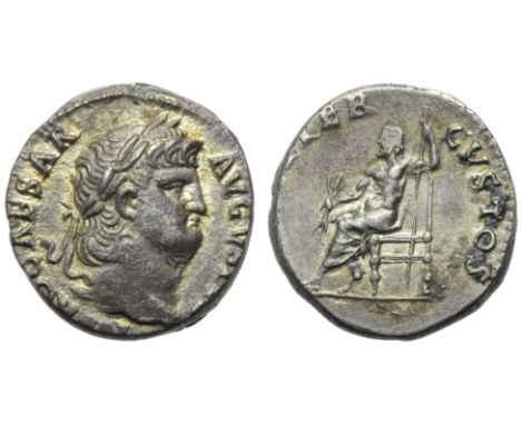 Nero (54-68), Denarius, Rome, c. AD 64-65; AR (g 3,15; mm 17; h 6); [NER]O CAESAR - AVGV[STVS], laureate head r., Rv. [IVPPIT