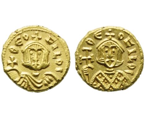 Theophilus (829-842), Solidus, Syracuse, AD 831-842; AV (g 3,70; mm 15; h 6); ?EO - FILOS, crowned bust facing, wearing chlam