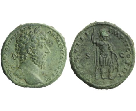 Marcus Aurelius (161-180), Sestertius, Rome, AD 163-164; AE (g 25,37; mm 31; h 11); M AVREL ANTONINVS AVG - ARMENIACVS P M, l