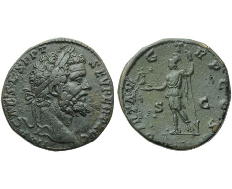 Septimius Severus (193-211), Sestertius, Rome, AD 193; AE (g 20,97; mm 28; h 6); IMP CAES L SEPT - SEV PERT AVG, laureate hea