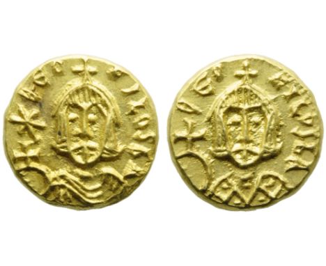 Theophilus (829-842), Semissis, Syracuse, AD 829-830; AV (g 1,79; mm 10; h 1); ?EO - CILOS, crowned bust facing, wearing chla